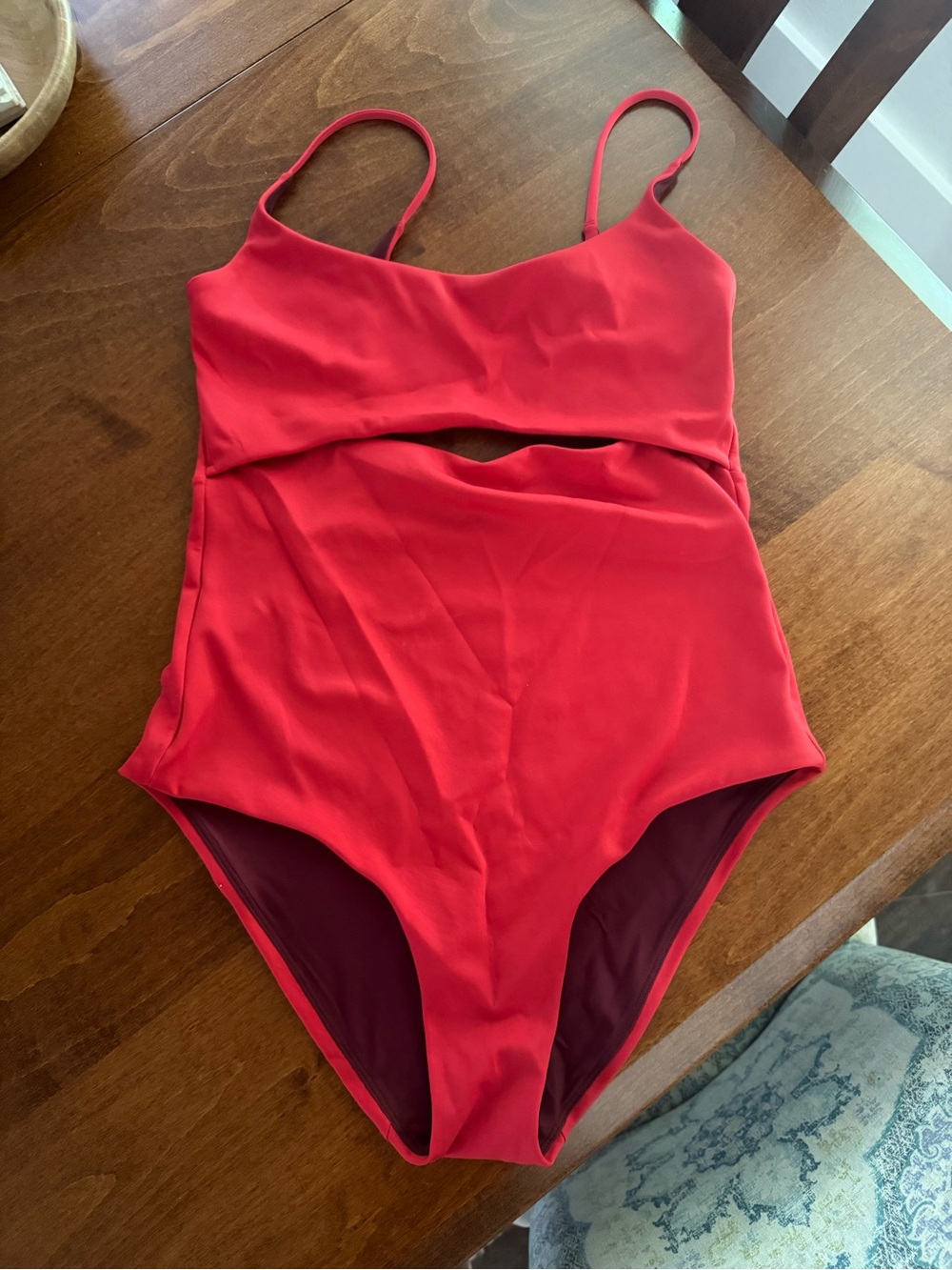 Left On Friday Red One-Piece Swimsuit with Front Cutout